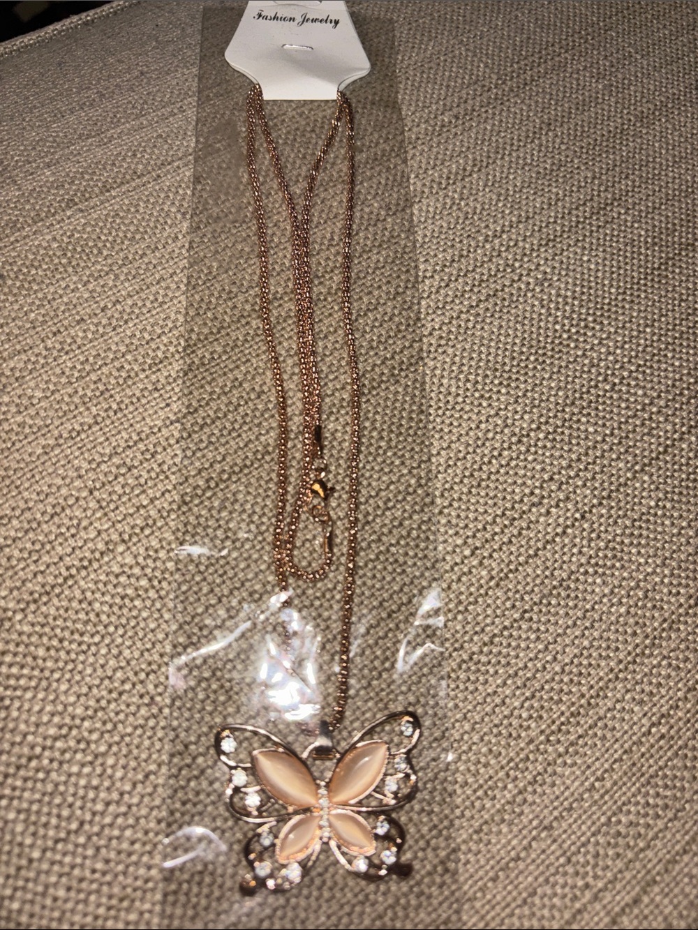 Rose Gold Butterfly Pendant Necklace - Women Jewelry